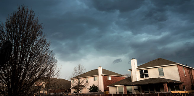 Cloudy suburb